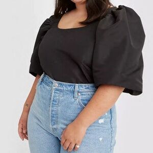 LEVIS Black Three Quarter Puff Sleeve Blouse - Size 3X - Kaila